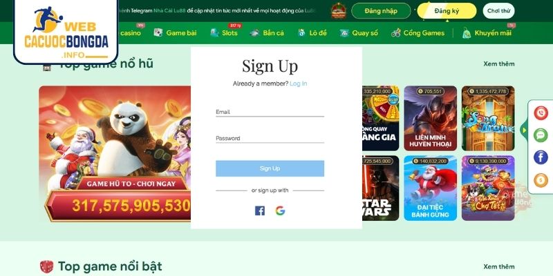 Hướng dẫn người chơi đăng ký LU88 trong 3 bước